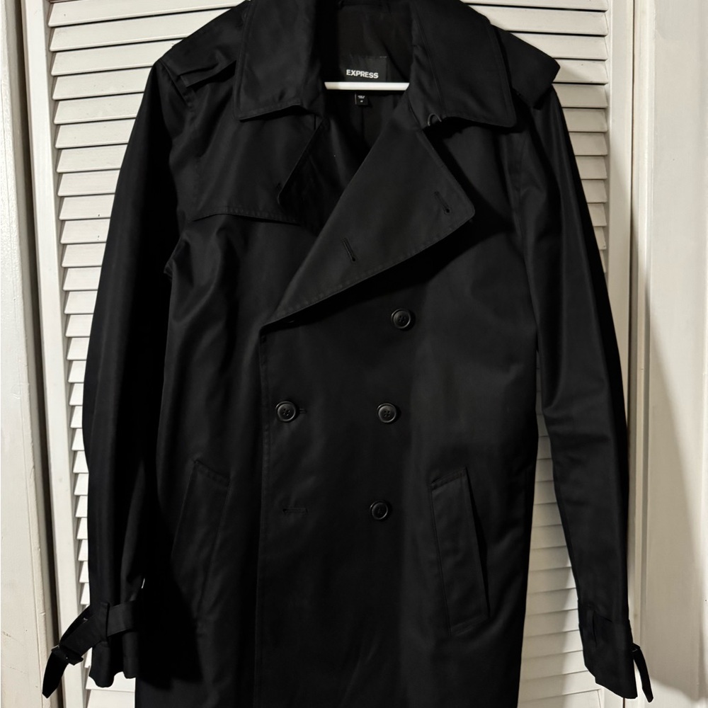Express Men's Black Trench Coat